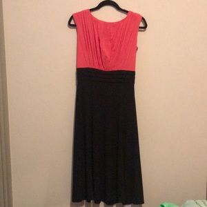 Coral and Black Long Dress from Sangria